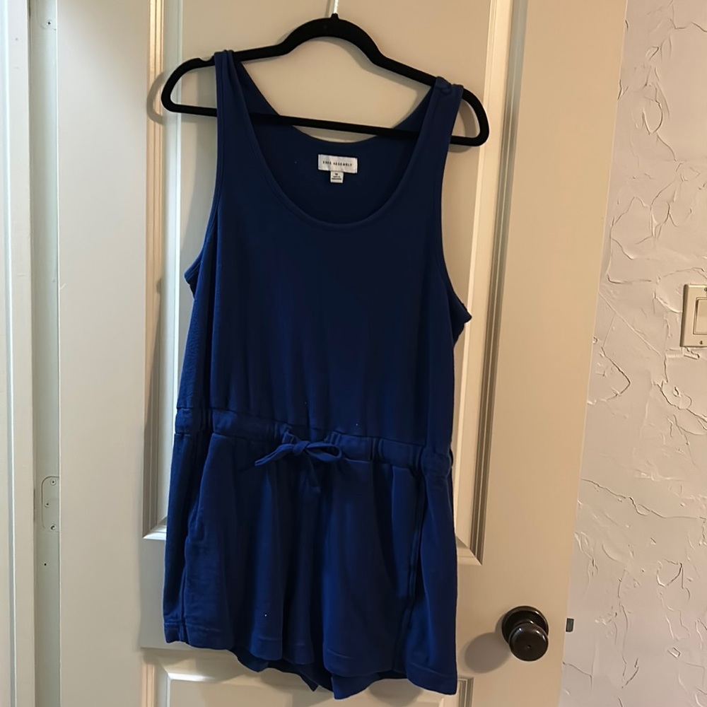 Navy Blue Romper with Adjustable Waist Ties